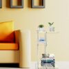 KSacry Acrylic Side Table/End Table, Small Nightstand/Bedside Table,3-Tier Storage Shelf C-Shape, Sofa Table Home Accent Table 15.75" L x 11.81"