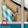 Tatkraft Horizon – Over the Door Towel Rail – Towel Holder for Cupboard Drawer Cabinet – Kitchen and Bathroom – Anti Slip Scratch Protecting Stri