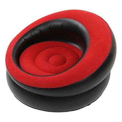 Inflatable Couch, Portable Ergonomic Flocking Air Sofa Simple Inflatable Chair Blow Up Couch Fast Inflation Lounge Chair Air Lazy Sofa for Living