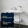 Victoria Bathroom Sink Tap for Basin with Pop Up Sink Plug Dual Cross Lever Chrome Brass Swan Neck Bathroom Tap Mixer Traditional Basin Mixer Tap