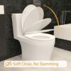 Quick-Release Soft Close Standard Size Oval Toilet Seat Durable Slow Close Loo Seat Comes with Dual Fitting (Top & Bottom) White