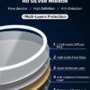 Bathroom LED Lighting Mirror R24' with Anti-Fog Function Wall Mounted Backlit Thickness 5MM Round, Touch Button 6000K, for Home, Bathroom, Hotel,