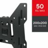 One For All TV Bracket – Fixed Wall Mount – Screen size 13-43 Inch - For All types of TVs (LED LCD Plasma) – Max Weight 50kgs – VESA 75x75 to 200