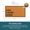THEODORE MAGNUS Natural Coir Doormat with Non-Slip Backing - 17 x 30 - Outdoor / Indoor - Natural - Live Laugh Leave - COIR-1730-15-405