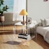 solaround Acrylic Nightstand Colorful Bedside Table with Open Storage Shelf,Clear Side Table for Living Room (1, Clear)