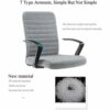 LEIGE Home Office Chair, Gray Office Chair, Comfortable Upholstered Computer Chair, Adjustable Height Swivel Chair, Home Office Furniture