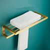 HIGOH Towel Racks, Bathroom Towel Rack Wall Mounted Towel Holder,Bath Hardware,Brushed Aluminum Towel Rack Towel Bar Corner Shelf