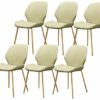 dining chair Kitchen Dining Room Furniture Chairs Dining Chairs Set Of 6 Vintage Dining Side Chairs PU Cushion Seat Bar Chairs Metal Legs Non-Sli