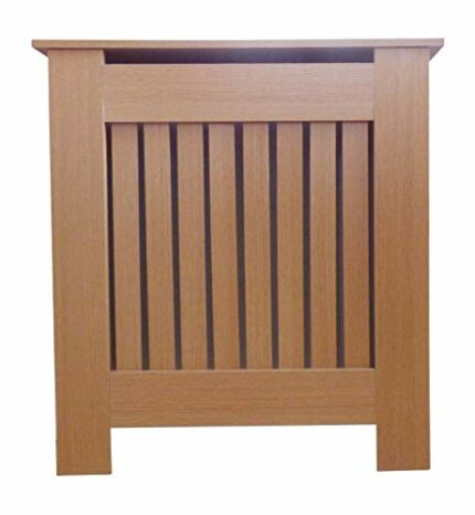 Jack Stonehouse Radiator Cover Modern Vertical Slat MDF Wood Cabinet, Oak Mini