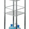 Premier Housewares 1600730 Shelving Unit Chrome Garage Storage 3 Tier Bathroom Organiser Non- Slip Shed Shelving Unit,Silver,Height 81 cm x width