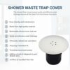 Rubigo Shower Drain Cover - Shower Waste Trap Cover for 90mm/115mm Shower Plughole Cover - Shower Trap Cover Replacement for Shower Drain Outlet