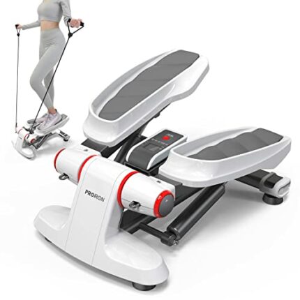 PROIRON Steppers for Exercise, Mini Stepper Machine with Display, Step Exercise Machine with Resistance Bands for Home Workout, Up Down Stair Cli