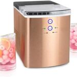 CXSMKP Stainless Steel Ice Makers Portable Electric Self Cleaning Commercial Ice Machine 10 Ice Cubes Ready In 6-8Mins, 30Kg / 24H