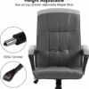 Centro Executive Office Chair, Ergonomic Computer Desk Chair Adjustable Height Desk Chairs Heavy Duty 360° Swivel Comfy Gaming Chair, PU Leath