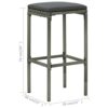 TJLSS 5 Piece Patio Bar Set With Cushions Poly Rattan Stylish Garden Bar Set Easy To Clean (Color : A, Size : Taille unique)