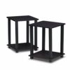 Furinno Simplistic 2-Pack End Table, Side Table, Nightstand, Columbia Walnut/Black