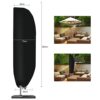 Yeemoutylo Parasol Cover Waterproof Cantilever Parasol Cover 3m Banana Parasol Cover Cantilever Windproof Garden Parasol Covers Large(265cm X 40/