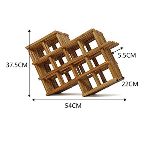 Yalych Wooden Countertop Cabinet Table Top Wine Bottle Storage Slots for 12 Bottles Able Top Wine Bottle Storage Slots for 3 Wine Glass Rack Hang