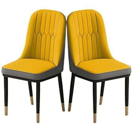WANGFENG Set of 2 Fabric Dining Chairs, Upholstered Kitchen Chair Side Chair High Back Solid for Home Dining Room Furniture