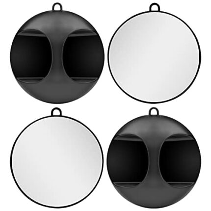 Kurtzy 2 Pack Lightweight Handheld Round Hairdressing Mirrors - Use the Handle or Hang on the Wall for Barbers, Salons and Beauticians - Viewing