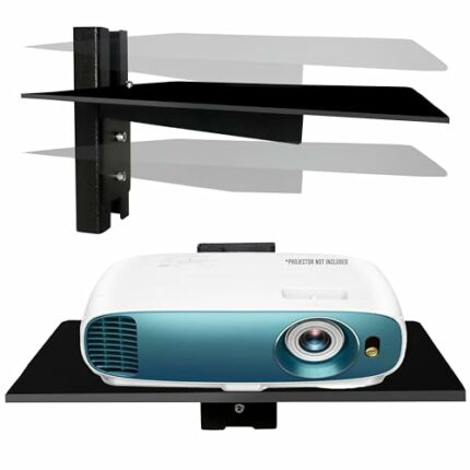 FEBTECH - Floating Entertainment Center Shelves - Wall Mount Floating Tv Shelf for Projector, Tv, DVD Players, Games Consoles, Cable Boxes, TV Ac