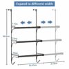 3 Tier Over Door Towel Rail, Adjustable Hanging Towel Rack with 2 Hooks, Bathroom Towel Holder Rails for Towelsor Clothing, Black