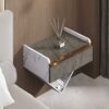Floating Bedside Table Nightstands,Hanging Bedside Table Cabinet,Wall Mounted Bedside Table Floating Wall Shelf with Glass Design Drawer Storage