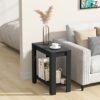 Slim Storage Table 2 Tier Narrow Sofa Side Table 60 * 30 * 60 cm Open Storage Table Holds up to 220 lbs Thicken MDF Table Space-saving Structure
