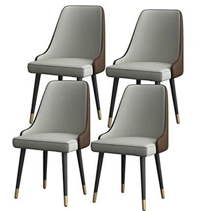 Kitchen Dining Room Furniture Chairs Dining Chairs Set Of 4 Modern Kitchen Living Room Side Chairs with Soft Pu Leather Seat Cushion and Metal Le
