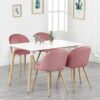 TFIIEXFL A Set Of 6 Dining Chairs With Soft Velvet And Metal Feet, Suit For Kitchen, Dining Room, Living Room, Lounge (Pink/Green/Blue)) (Color :
