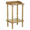 Premier Housewares Rubberwood Rectangle Console Table with Shelves Console Table Narrow Vintage Hall Table Telephone Table 62 X 36 X 29 Cm, Natur