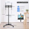 XINLEI Mobile TV Stand on Wheels, Portable TV Trolley with Shelf for 21-60 inch Flat Curved Panel TVs up to 35kg, Height Adjustable Tall Rolling