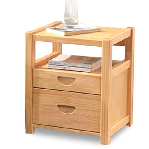 LUKEO Bedside Table Solid Wood Simple Bedroom Bedside Table, Mini Locker Multifunctional Bedside Table