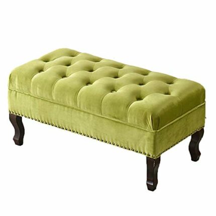 NMDCDH Ottoman Foot Stool with Legs, Upholstered Ottoman Footrest Stool Bench, Rectangle Foot Rest Stools - Soft Compact Padded Seat - 40 * 45 *