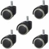 YUEMING 5 x Office Chair Wheels 11mm, Furniture Castors 50mm Diameter Replacement Wheel Casters for Wooden, Laminate, Tile Floors,No Scratches/No