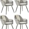 dining chair Dining Chairs Set - Corner Kitchen Counter Chairs, Dining Chairs Kitchen Chairs Set of 4 Living Room Side Sofa Chairs with Flannel F
