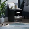 Amazon Brand - Movian High Gloss 2 Drawer Bedside Cabinet, Black, 47 x 40 x 36 cm