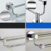 Towel Bar 304 Stainless Steel Towel Rack Double Towel Bracket Lever Towel Rail Wall Hanging Towel Holder for Bathroom Balcony Kitchen Towel Hangi