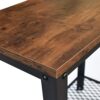DRM Industrial Console Table for Small Spaces, 2-Tier Rustic Hallway Table, Narrow Nightstand with Metal Frame and Mesh Shelf, Sturdy Sofa Side T