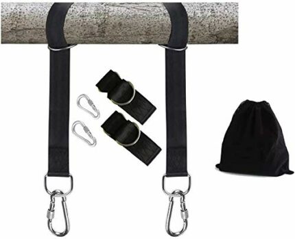 CACTIYE Set of 2 Hammock Straps2 Tree Swing Straps Hanging Kit， Perfect for Hammock Hanging Kit Straps，5ft Extra Long Straps Strap with Safer Loc