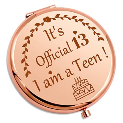 13 Year Old Birthday Gifts for Girls Teenager Pocket Makeup Mirror 13th Birthday Gifts for Daughter Granddaughter Niece Friend Sister Stepsister