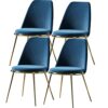 dining chair Kitchen Dining Room Furniture Chairs Dining Chairs Set Of 4 Kitchen Living Room Chairs with Metal Legs Velvet Seat and Backrests for