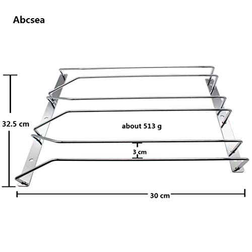 Abcsea 3 Rows Wine Glass Rack, 30cm Chrome Finished Wine Glass Holder Rack for Bar or Kitchen