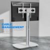 RFIVER Universal TV Stand Slim Corner TV Floor Stand for 32-65 Inch TVs,Height Adjustable Swivel Cantilever Tall TV Stand with Tempered Glass Bas