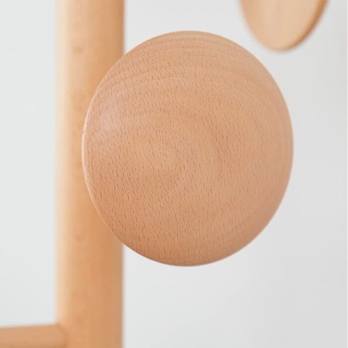 N/A Wooden Coat Hanger Design Floor-to-ceiling Coat Rack Single Pole Standing Bedroom Furniture Floor-to-ceiling Coat Hanger (Color : Argento, Si