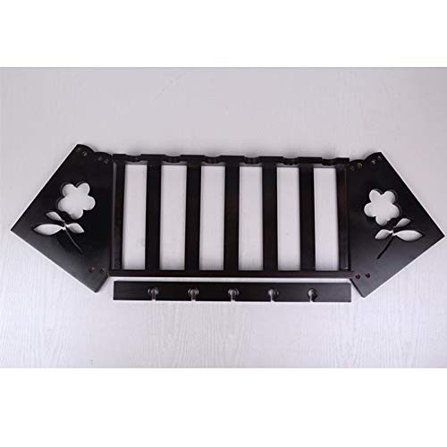 Countertop Triangle Shape Bamboo Wood Wine Rack - Table Top Wine Bottle Storage Slots for 6 Bottles 5 Wine Glass Rack Hanging Cup Holder -Free St