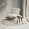 Round Side Table 100% Solid Wood Occasional Table Minimal Scandinavian End Table for Living Room Sofa Table (Walnut)
