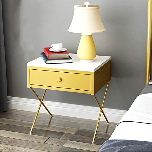 JYDQM Iron Casting Golden Nightstand Coffee End Bedside Table Home Furniture Nightstands Cabinet Cupboard Living Room