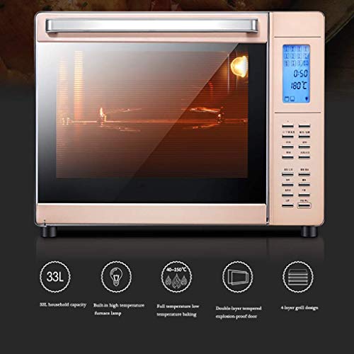 KKYKP Rotisserie Convection Toaster Oven, Stainless Steel -Dimensional Hot Air Circulation with Furnace Lamp