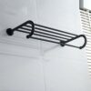 N/A Oil Rubbed Bronze Towel Racks, Bathroom Towel Shelf with Foldable Towel Bar Holder and Towel Hooks, Wall Mounted Multifunctional Double Towel
